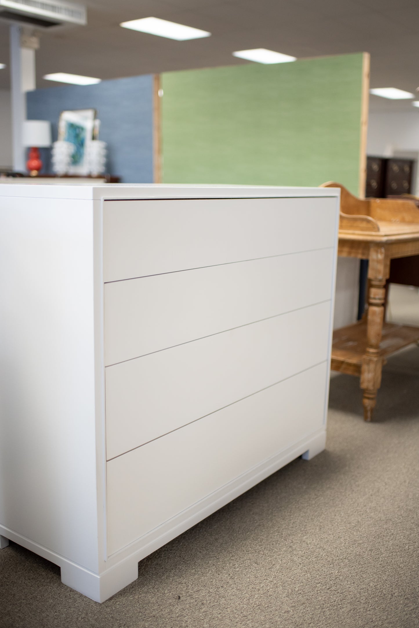 White custom chest of drawers