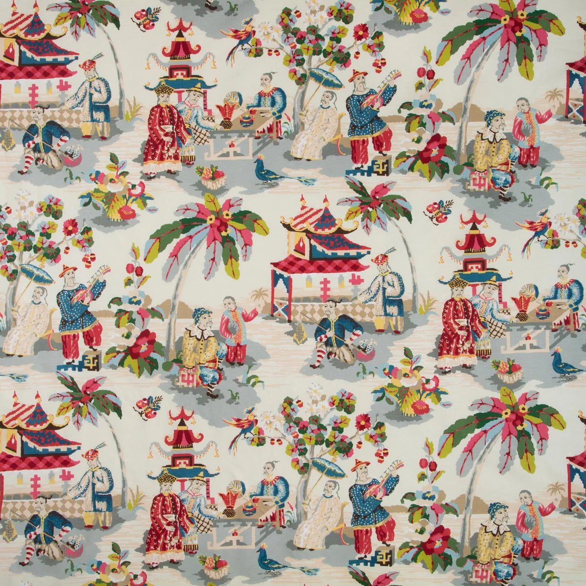 Brunschwig and Fils Xian Prussian Red 1.5 Yards