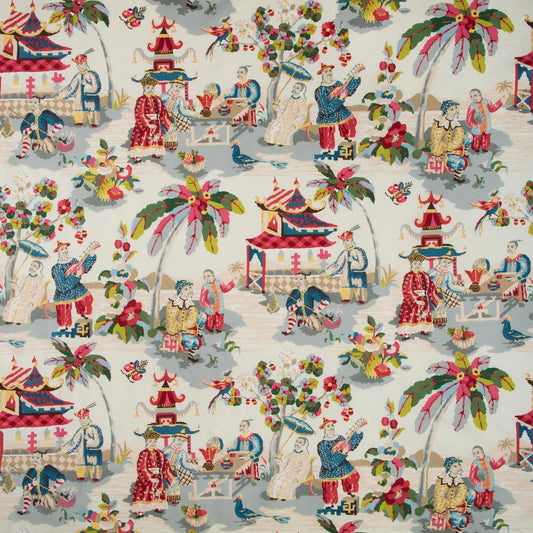 Brunschwig and Fils Xian Prussian Red 1.5 Yards