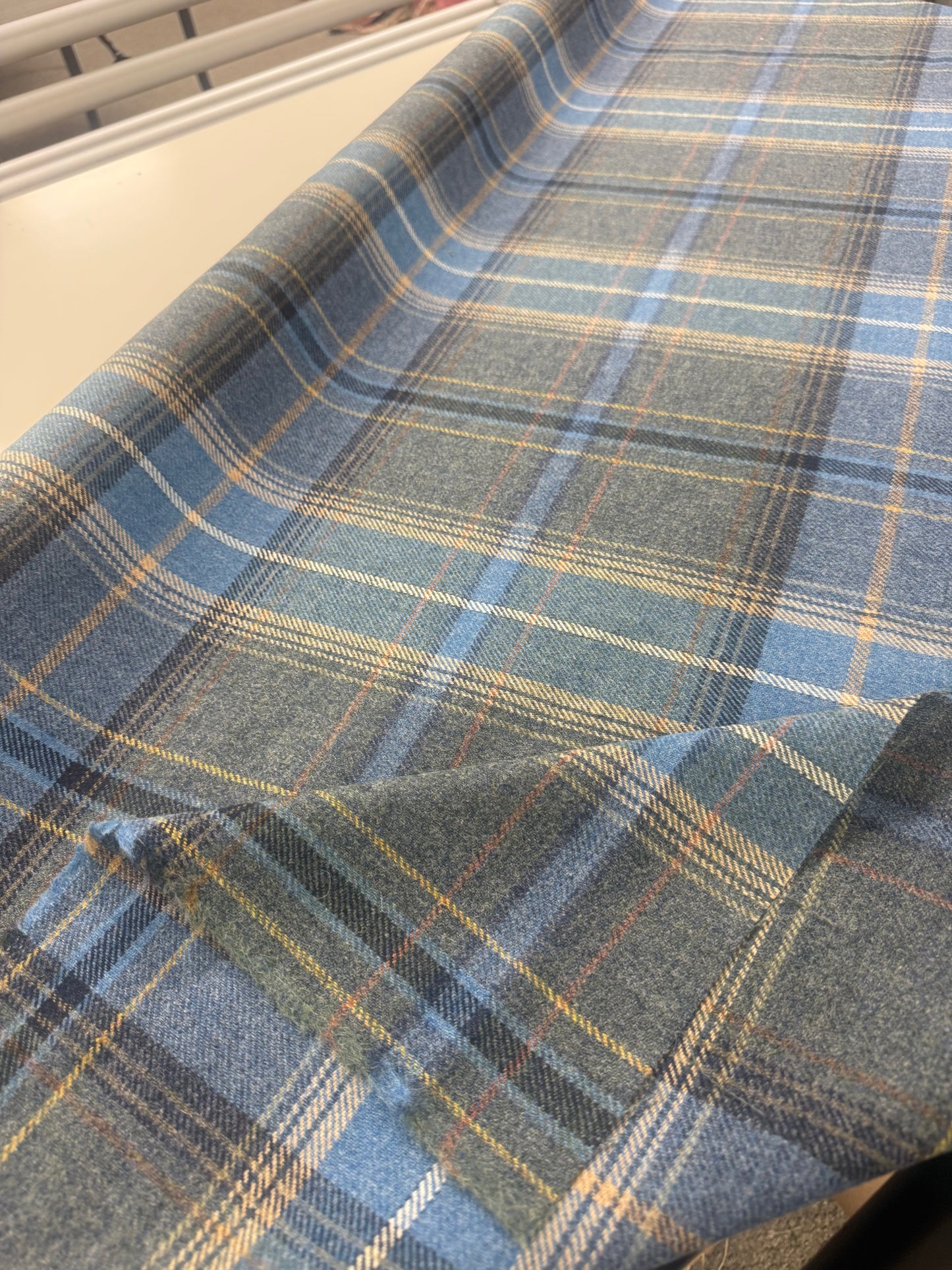 Mulberry, Shetland plaid, blue, wool, 2.6 yards