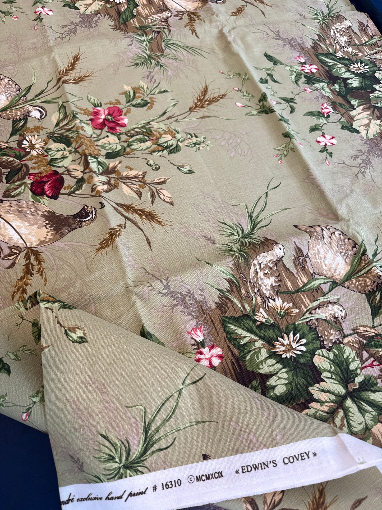 Scalamandre Edwin's, Covey Linen Print, by the yard