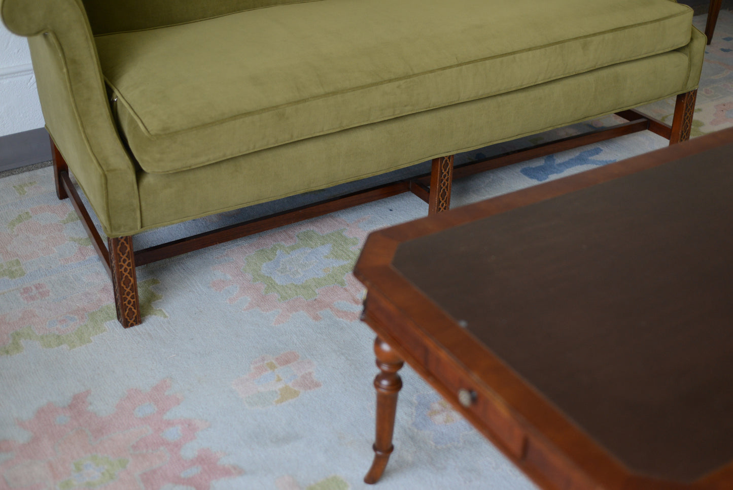 Antique Baker Leather top coffee table