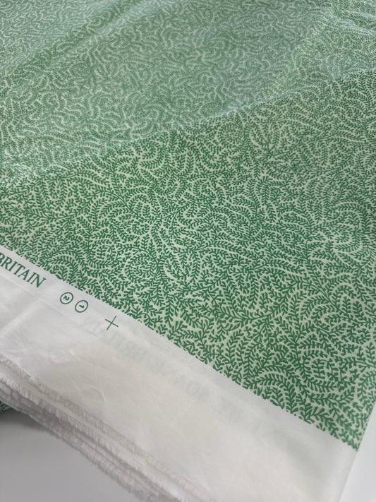 Soane Britain, coral, green, by the yard