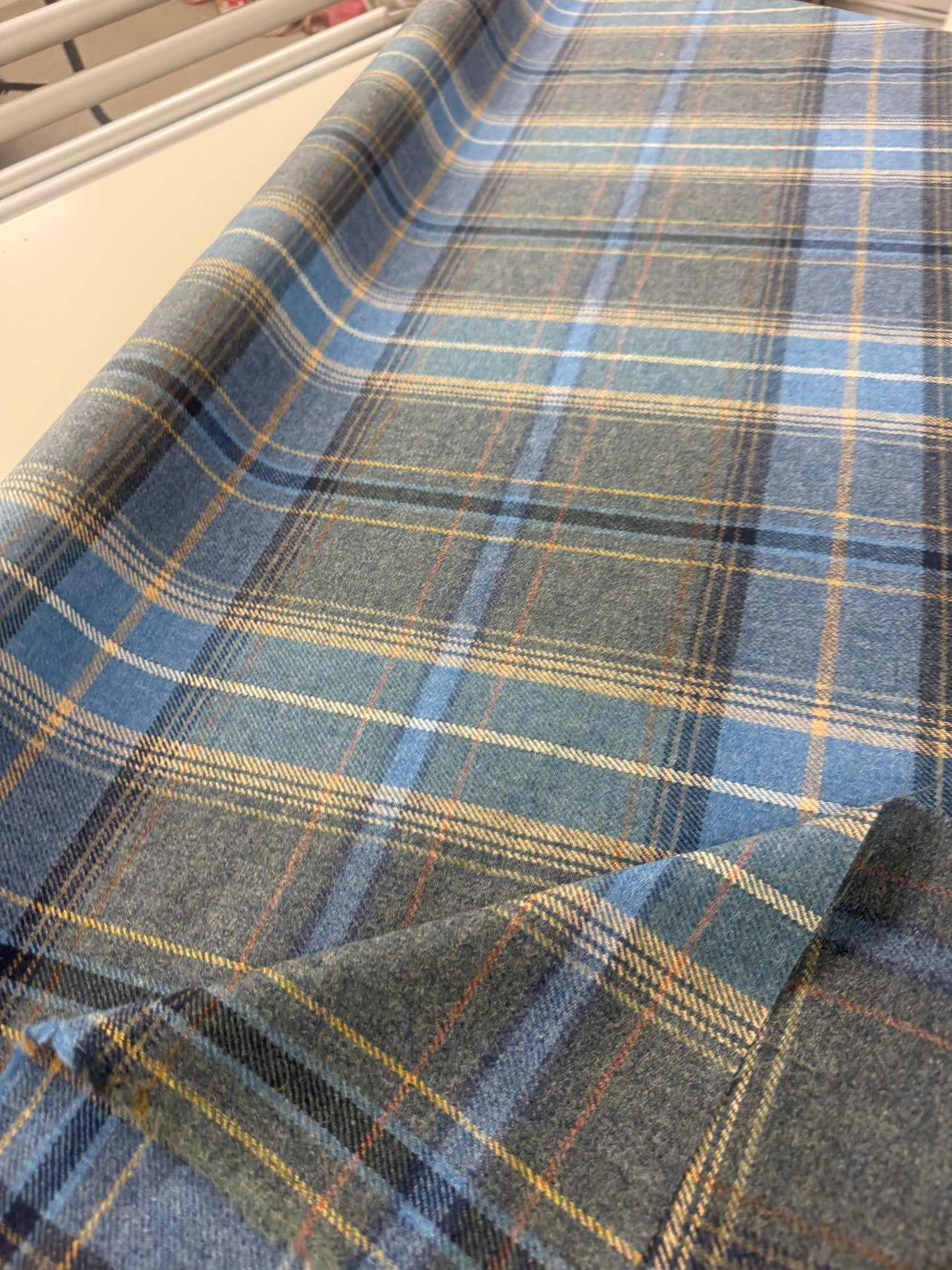 Mulberry, Shetland plaid, blue, wool, 2.6 yards