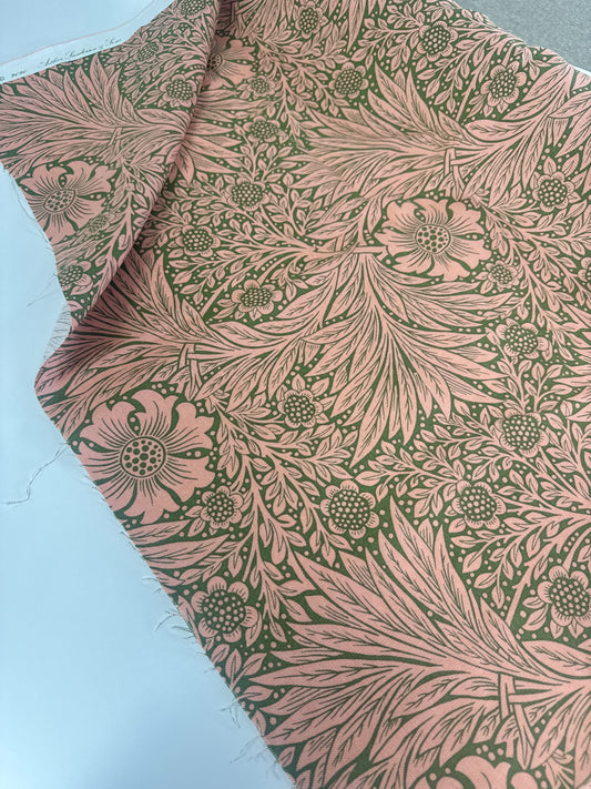 Morris & Co, marigold, pink and green, by the yard