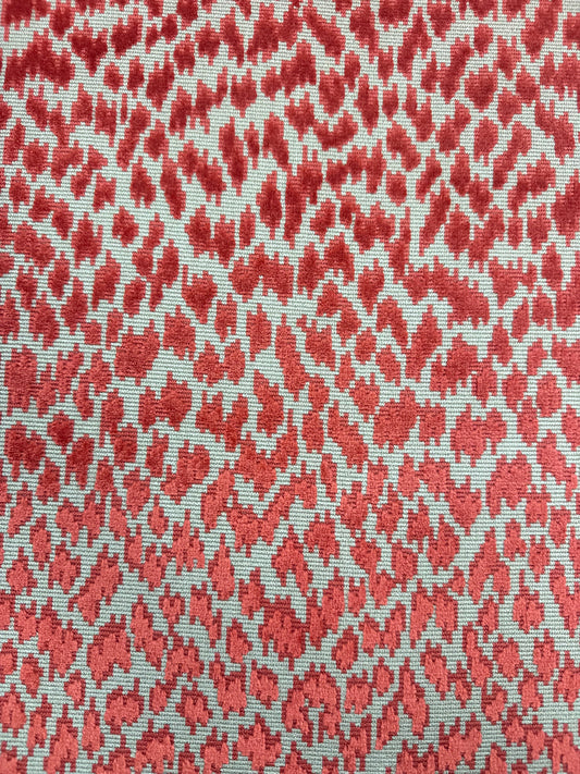 Romo Cut Velvet Animal Skin Upholstery Fabric- Otis / Carnelian 3.4 yards, $270