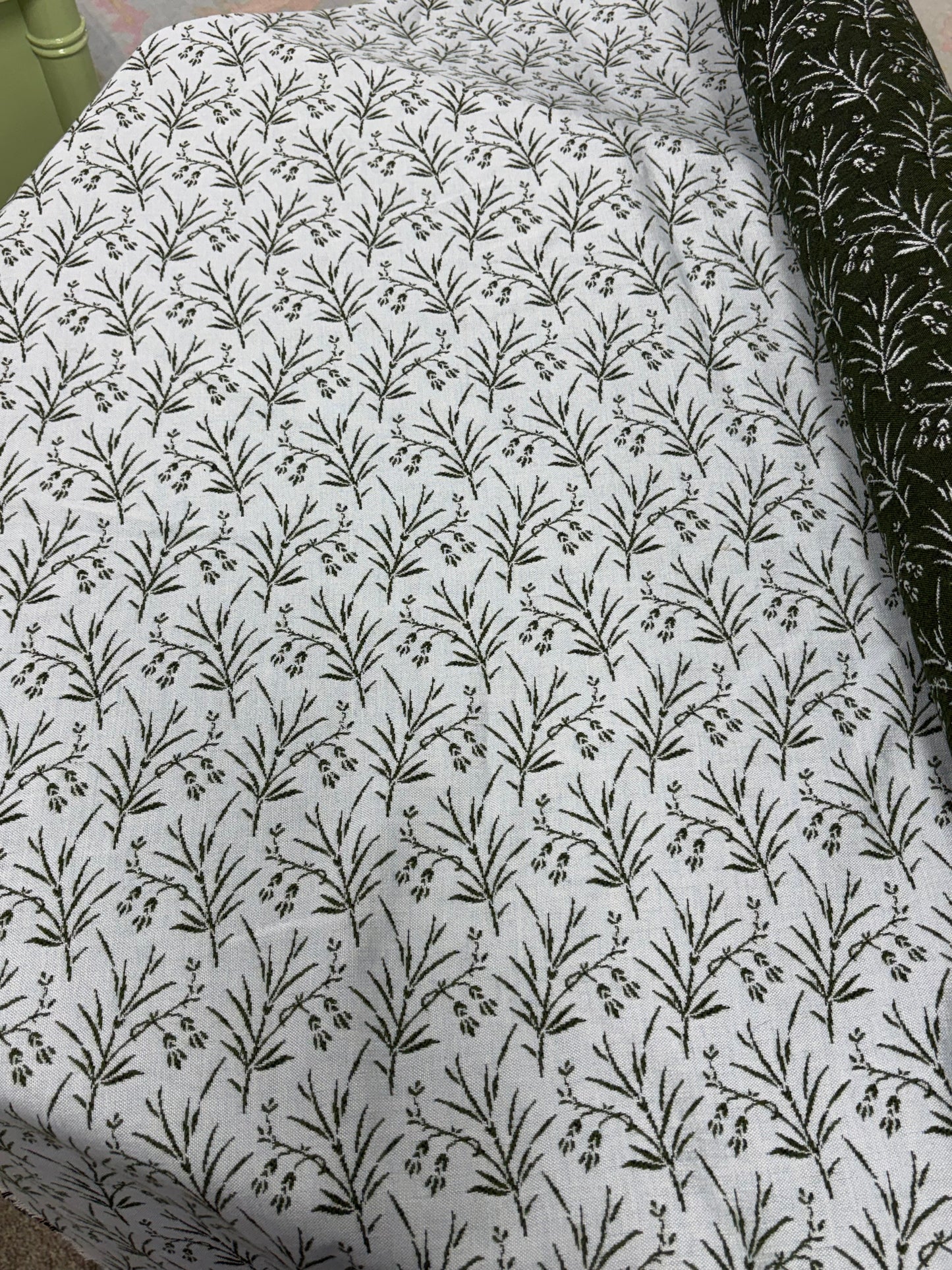 Amelia French Green Botanical, by the yard