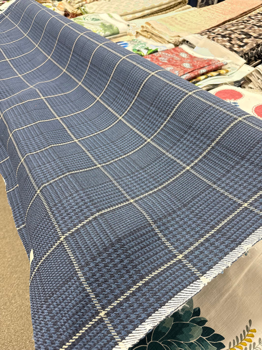 Thibaut, blue plaid, by the yard