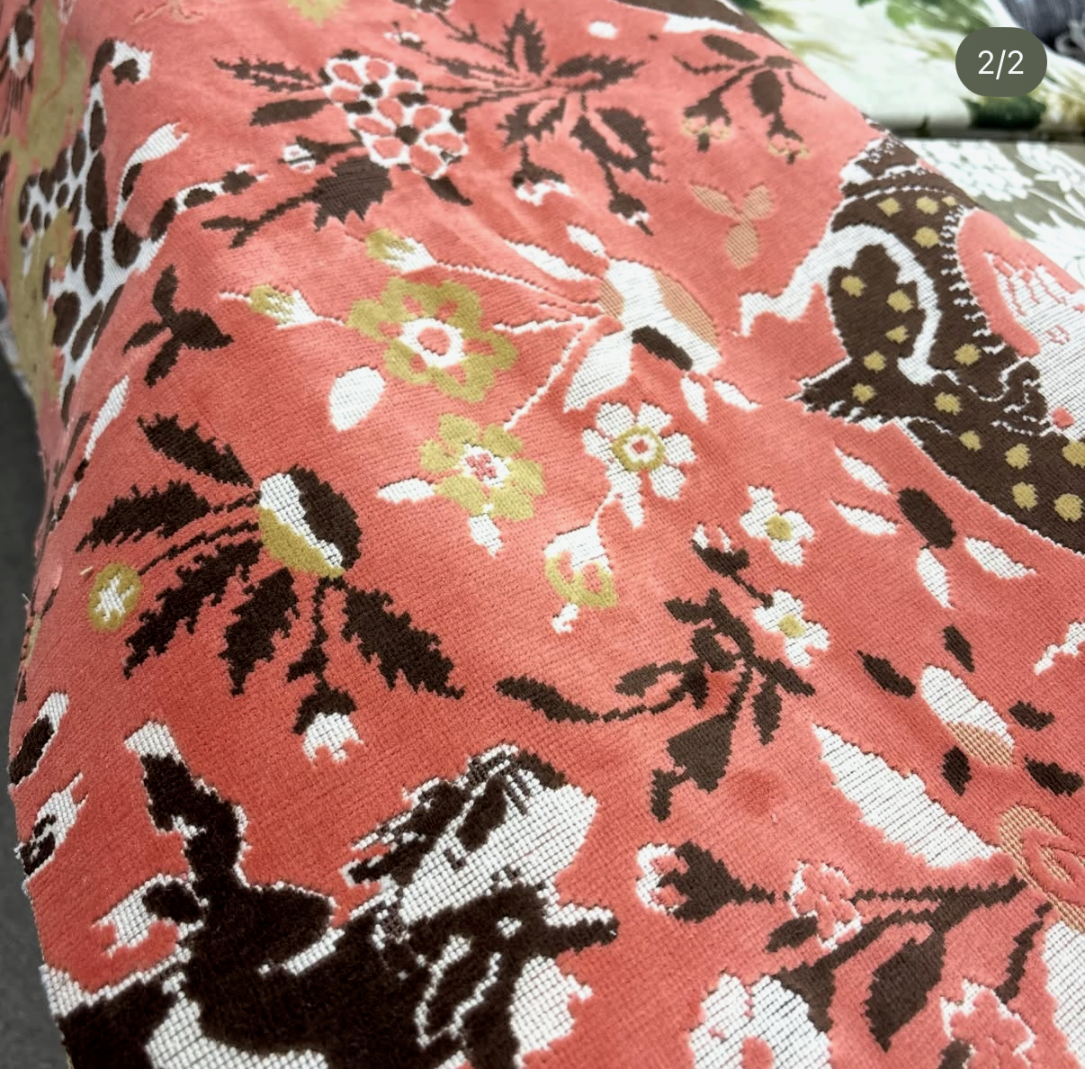 Schumacher Saint Ambrose Velvet Fabric 80172/Coral, 1 Yard All