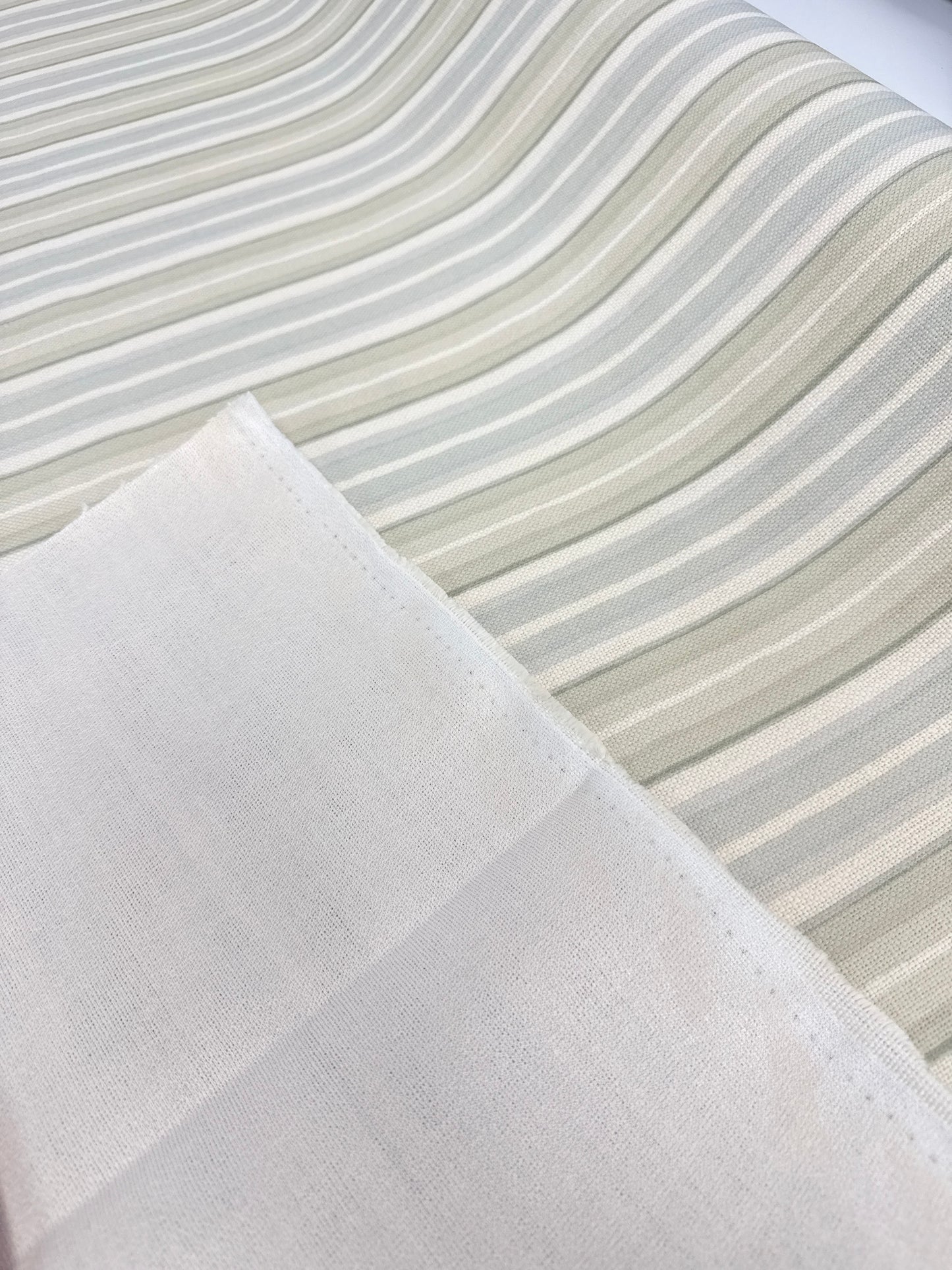 Blue and green stripe fabric, 2 yards