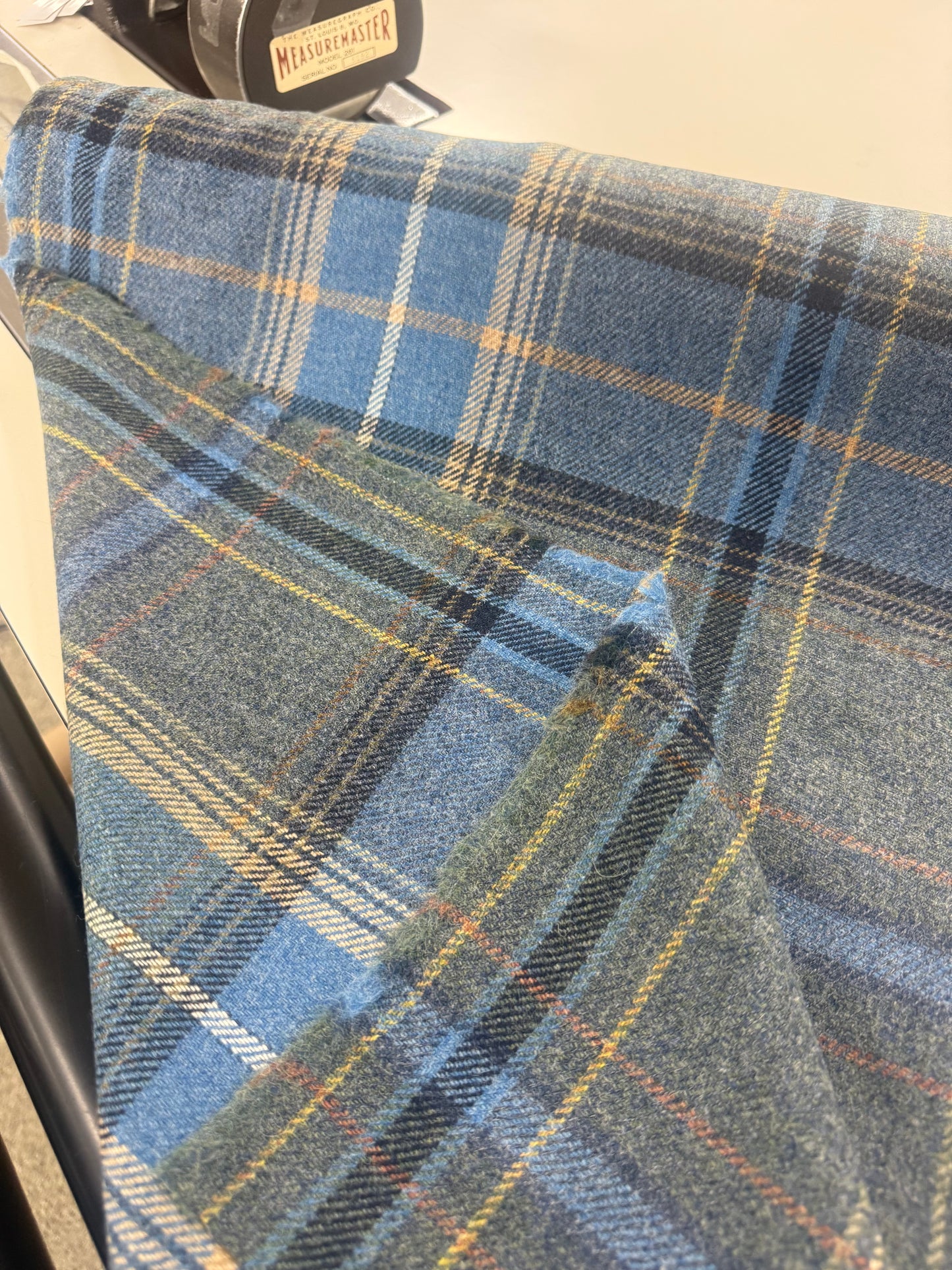 Mulberry, Shetland plaid, blue, wool, 2.6 yards