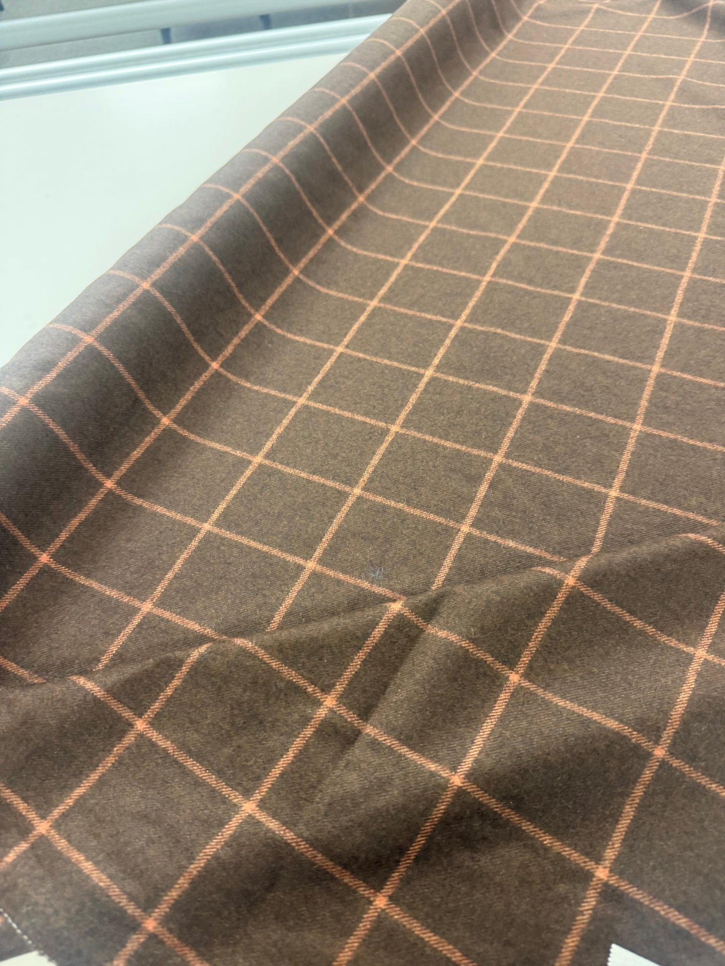 Holland and Sherry, SAVILE ROW CHECK, brown wool,  3 yards