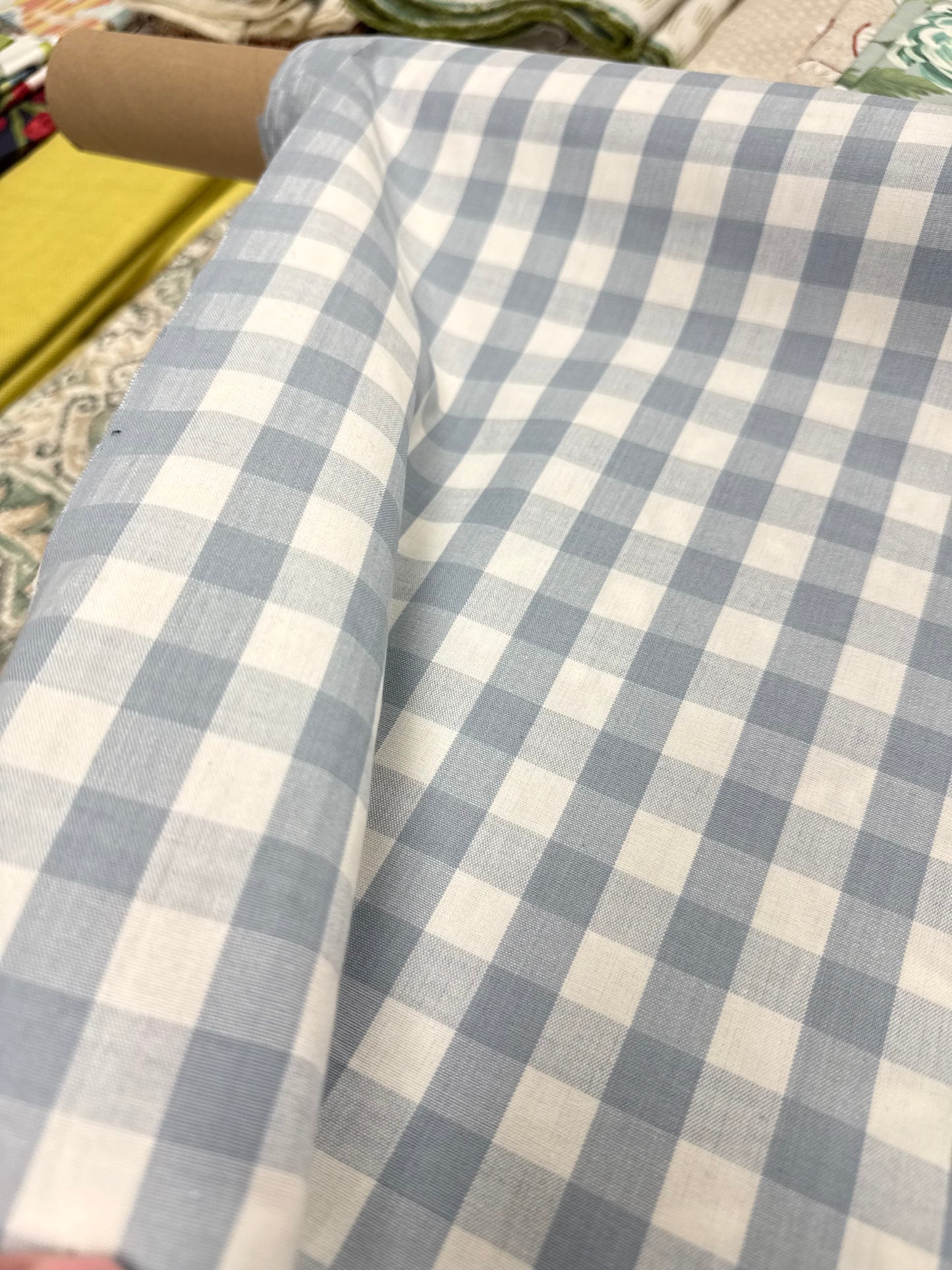 Blue plaid, 3.4 yards