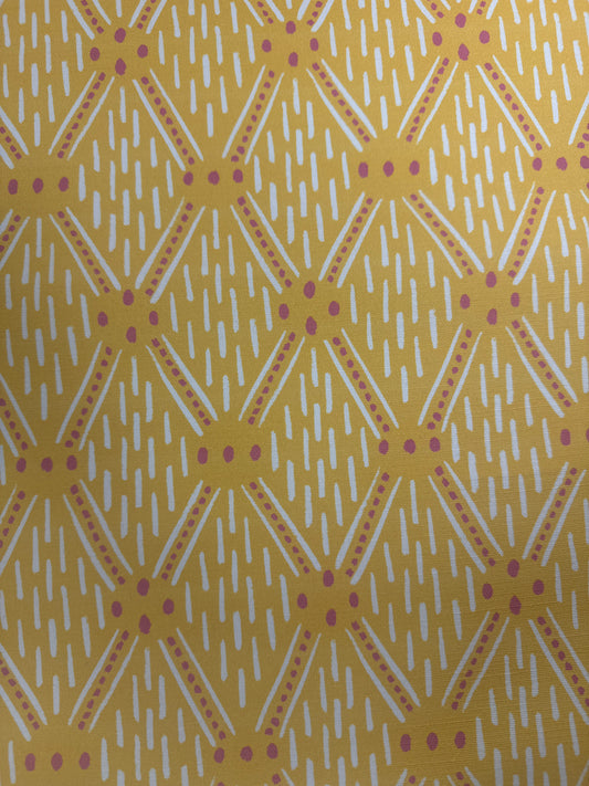 Yellow and Pink fabric, by the yard