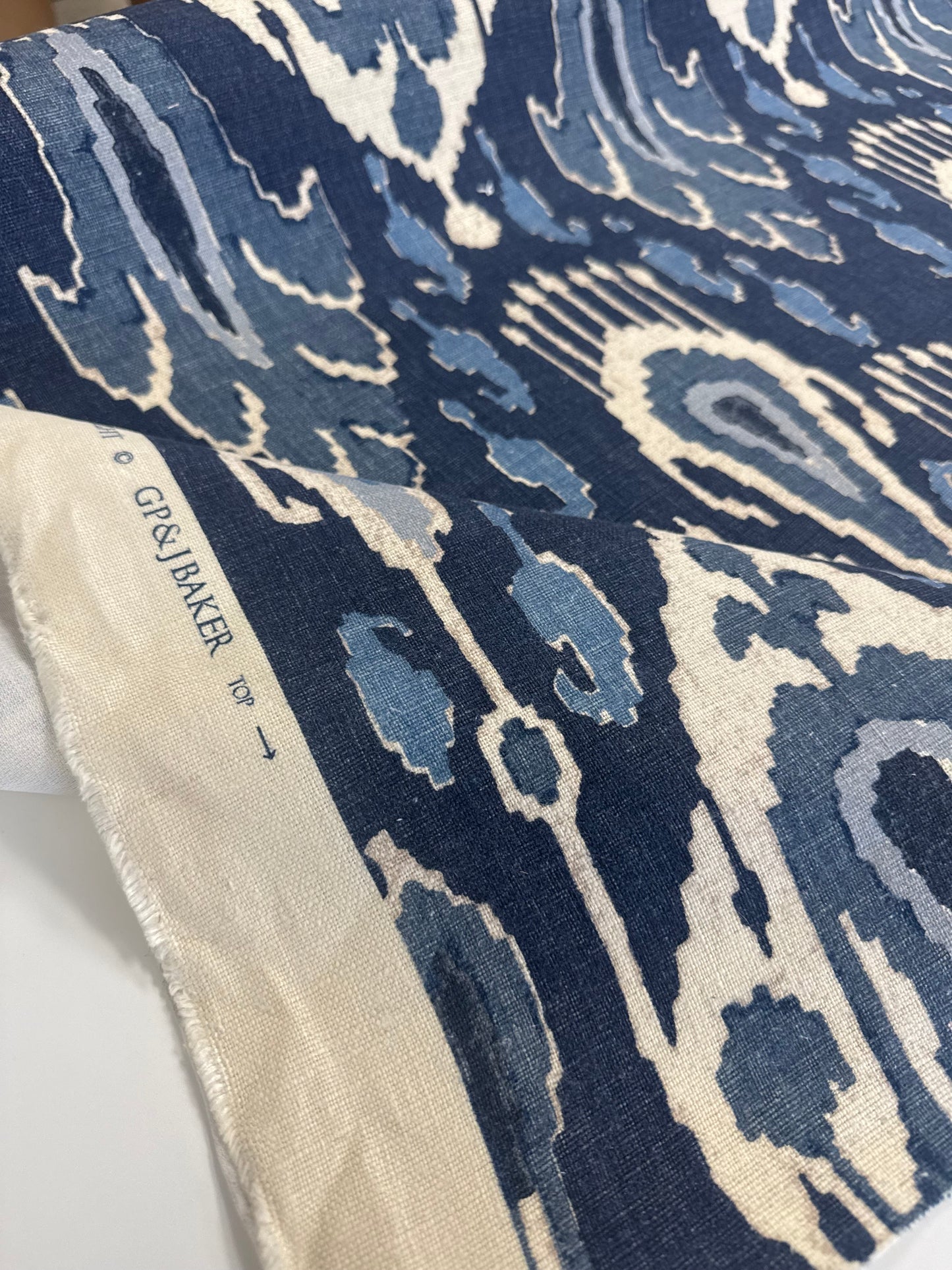 GP & J Baker, ikat bokhara, 4.25 yards, $340