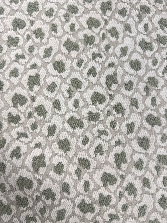 Green animal print chenille, 3 yards