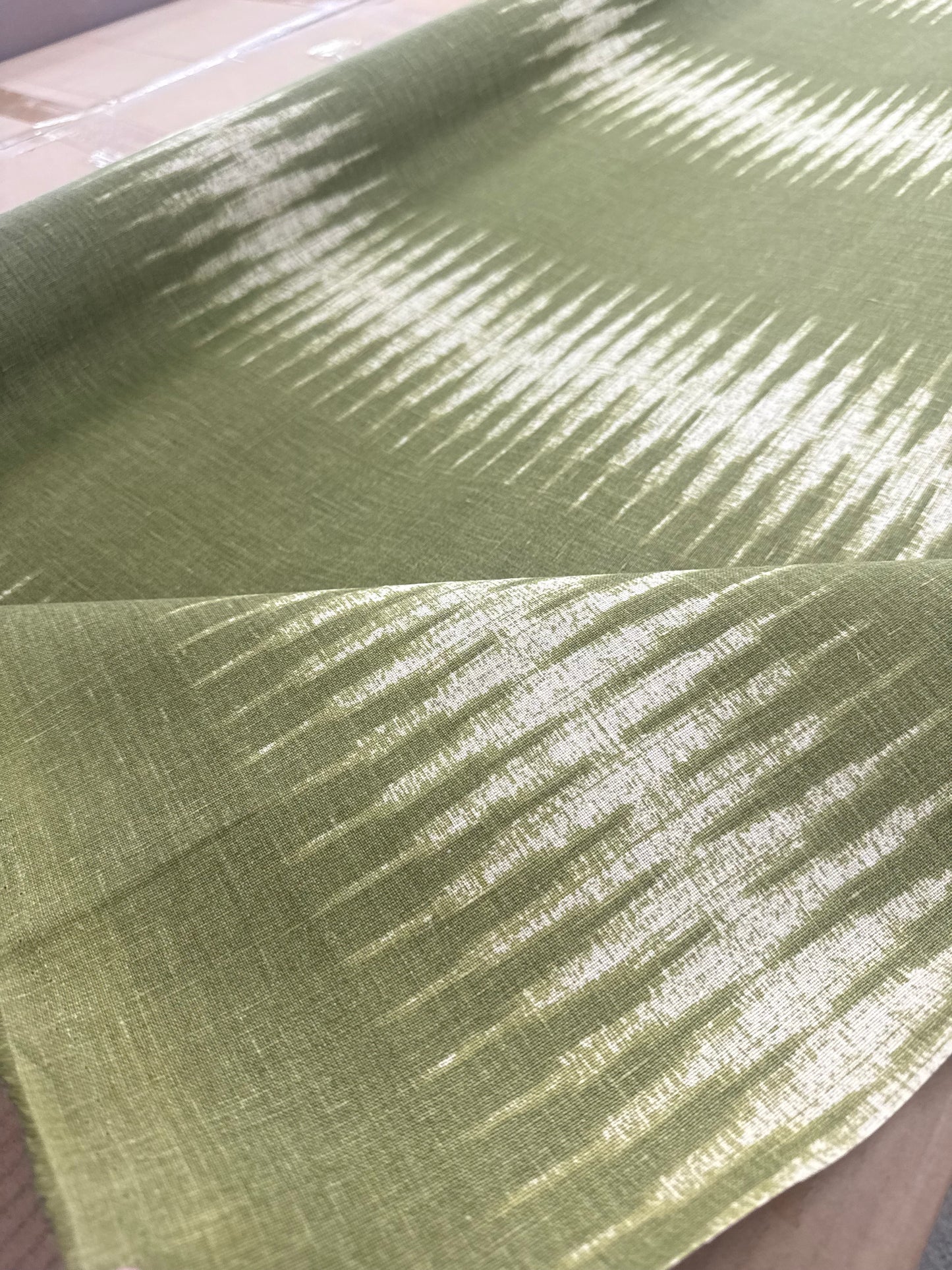 Peter Dunham, ikat, olive, 2-1/8