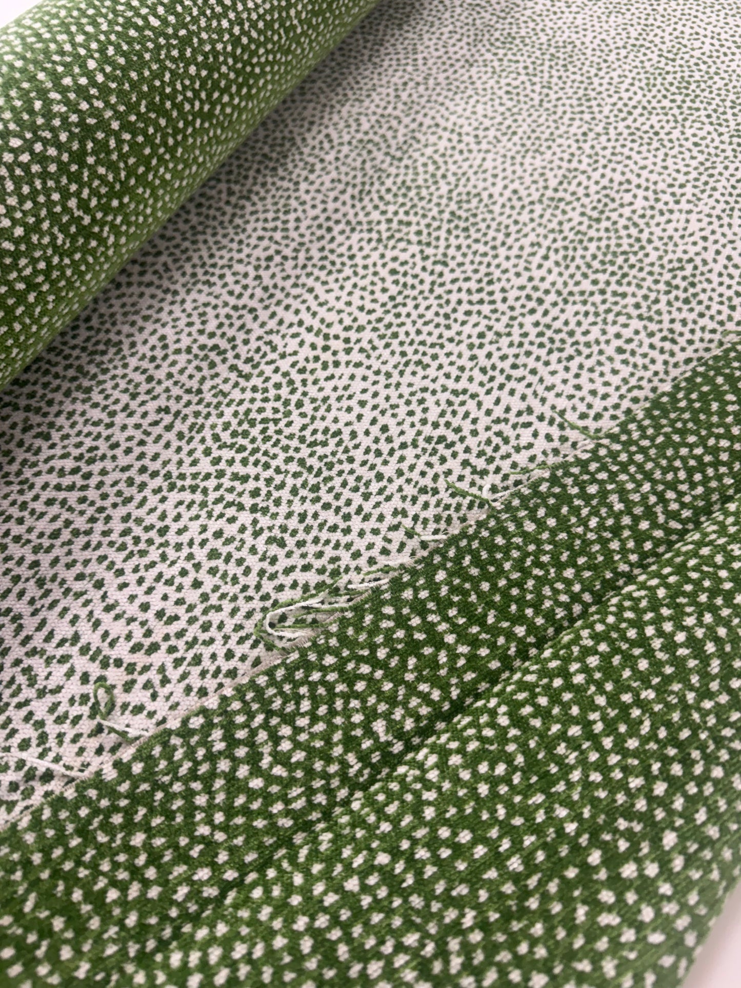Green reversible chenille fabric, 3 yards