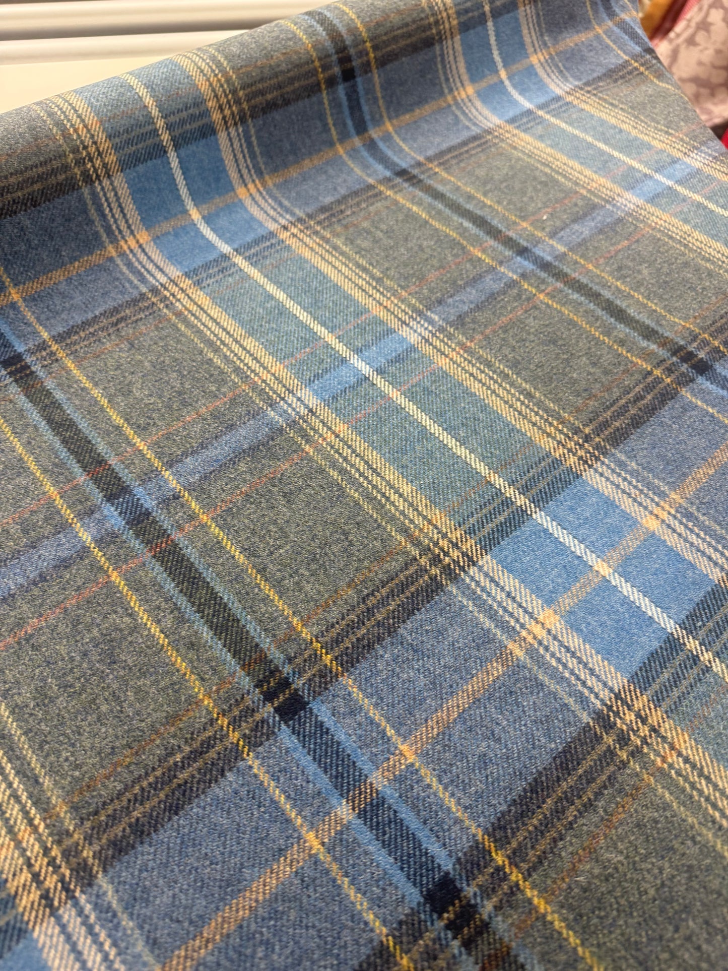 Mulberry, Shetland plaid, blue, wool, 2.6 yards