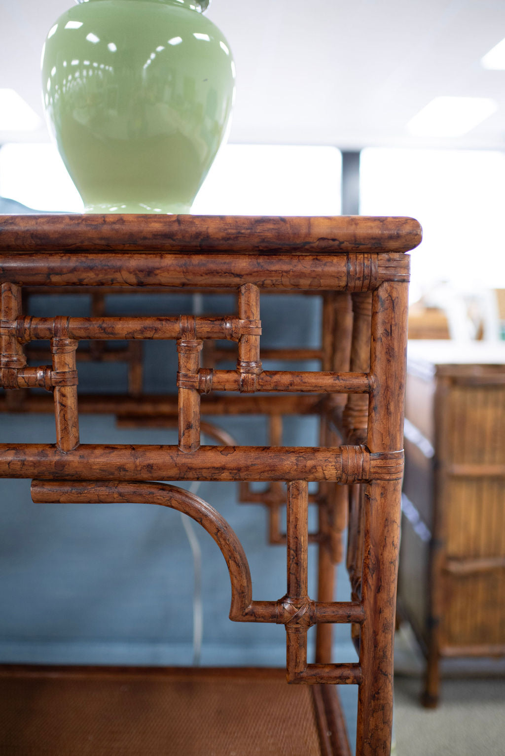 Burnt Tortoise bamboo Pagoda Console Large