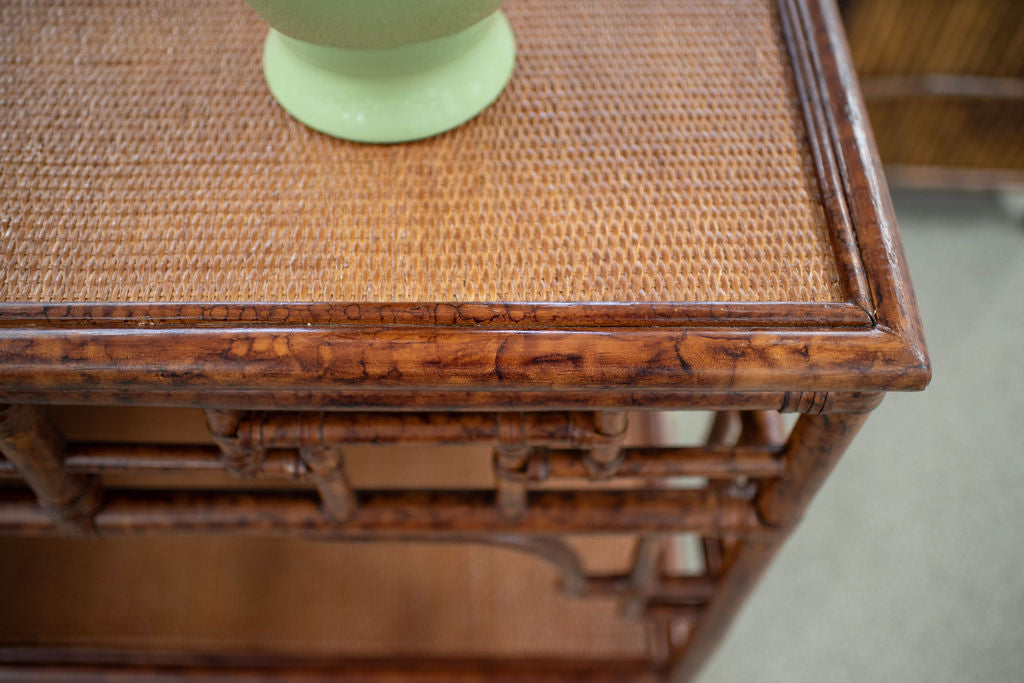 Burnt Tortoise bamboo Pagoda Console Large