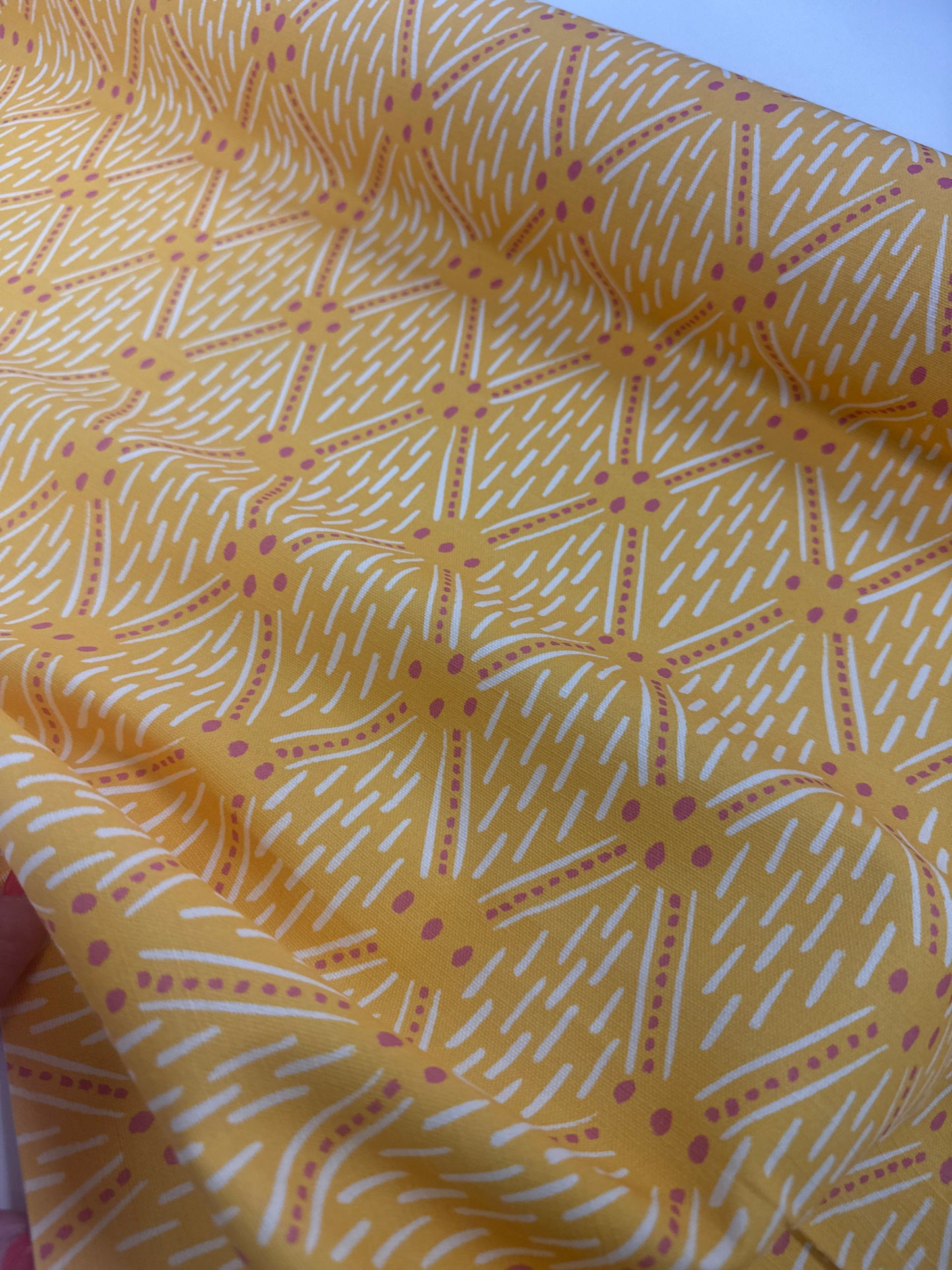 Yellow and Pink fabric, by the yard
