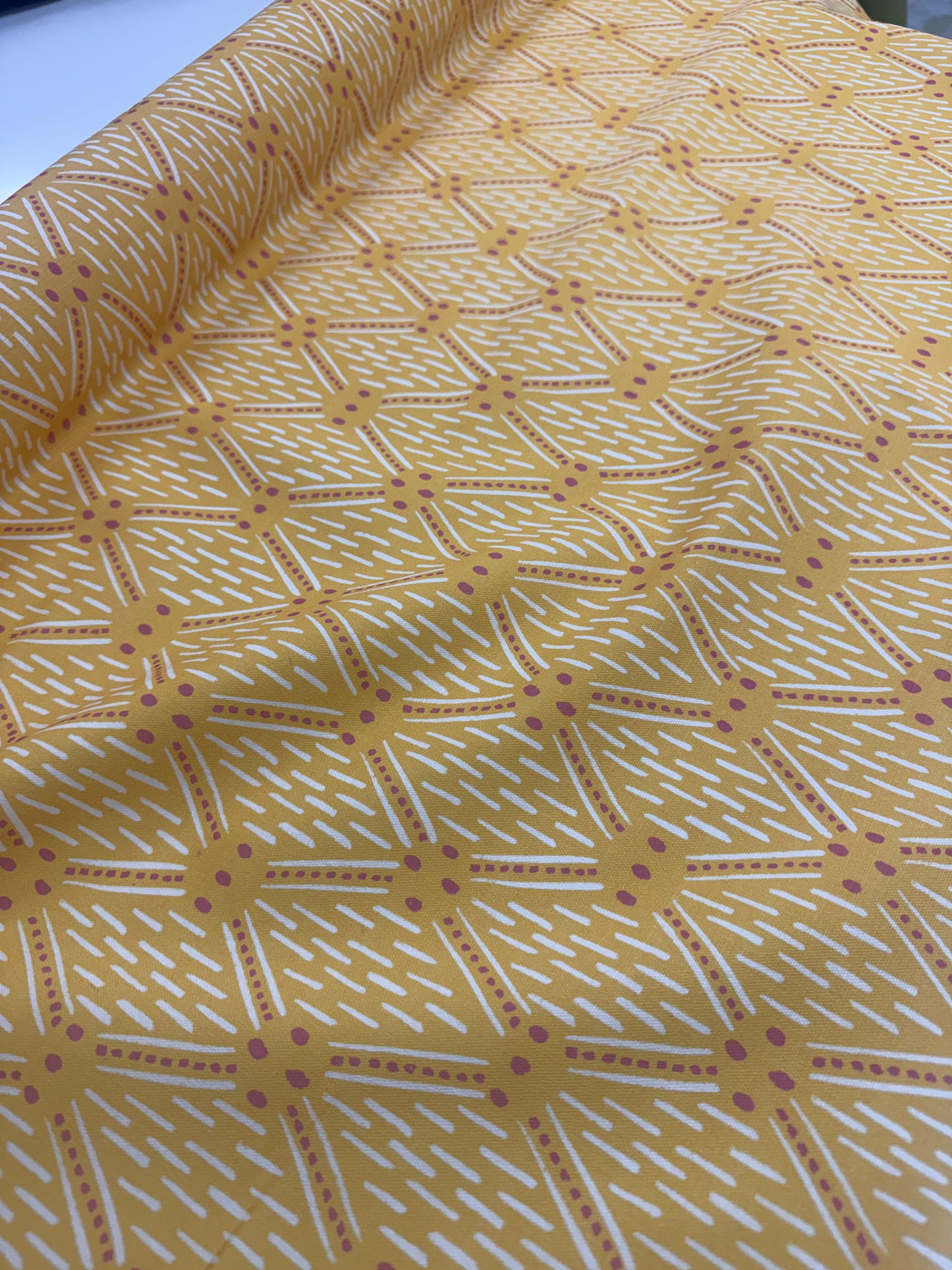 Yellow and Pink fabric, by the yard