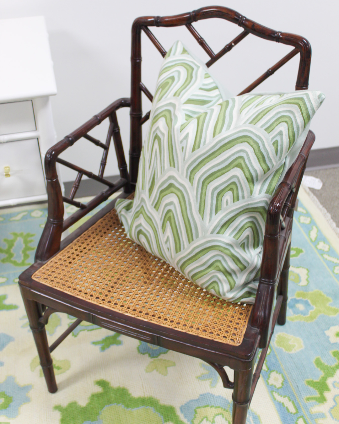 Faux bamboo Chippendale arm chair