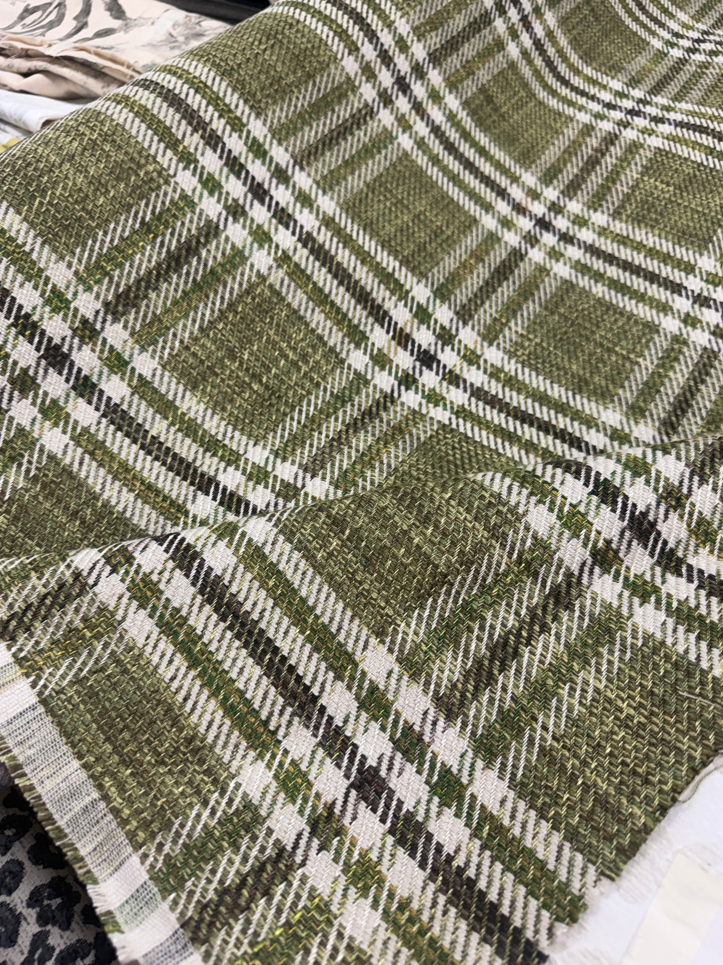 Schumacher, mariga, green plaid, by the yard