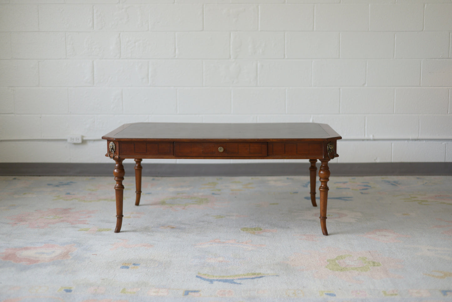 Antique Baker Leather top coffee table