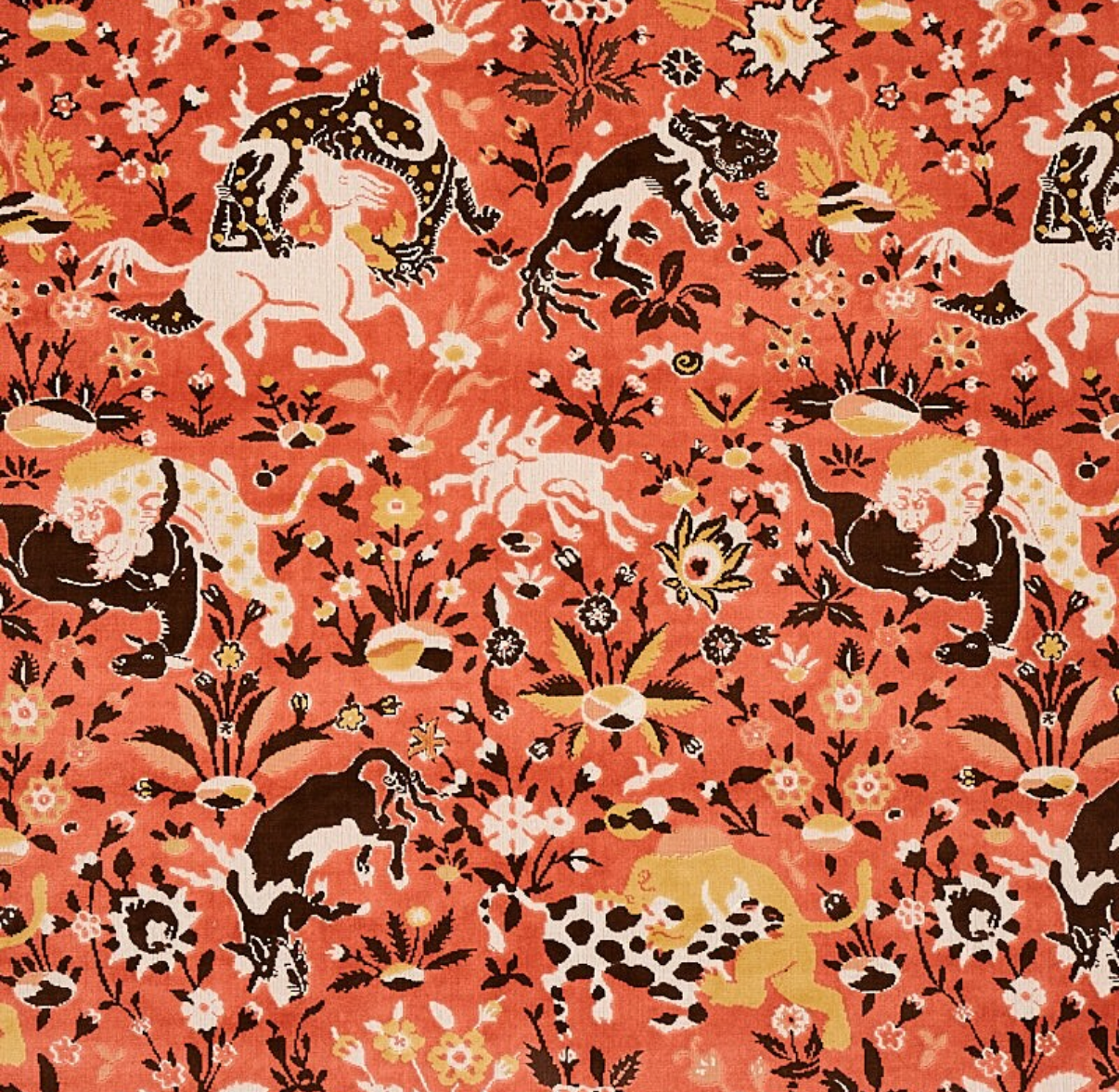 Schumacher Saint Ambrose Velvet Fabric 80172/Coral, 1 Yard All
