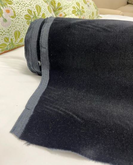 Black mohair velvet