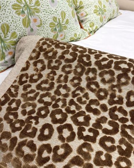 Brown animal print cut velvet