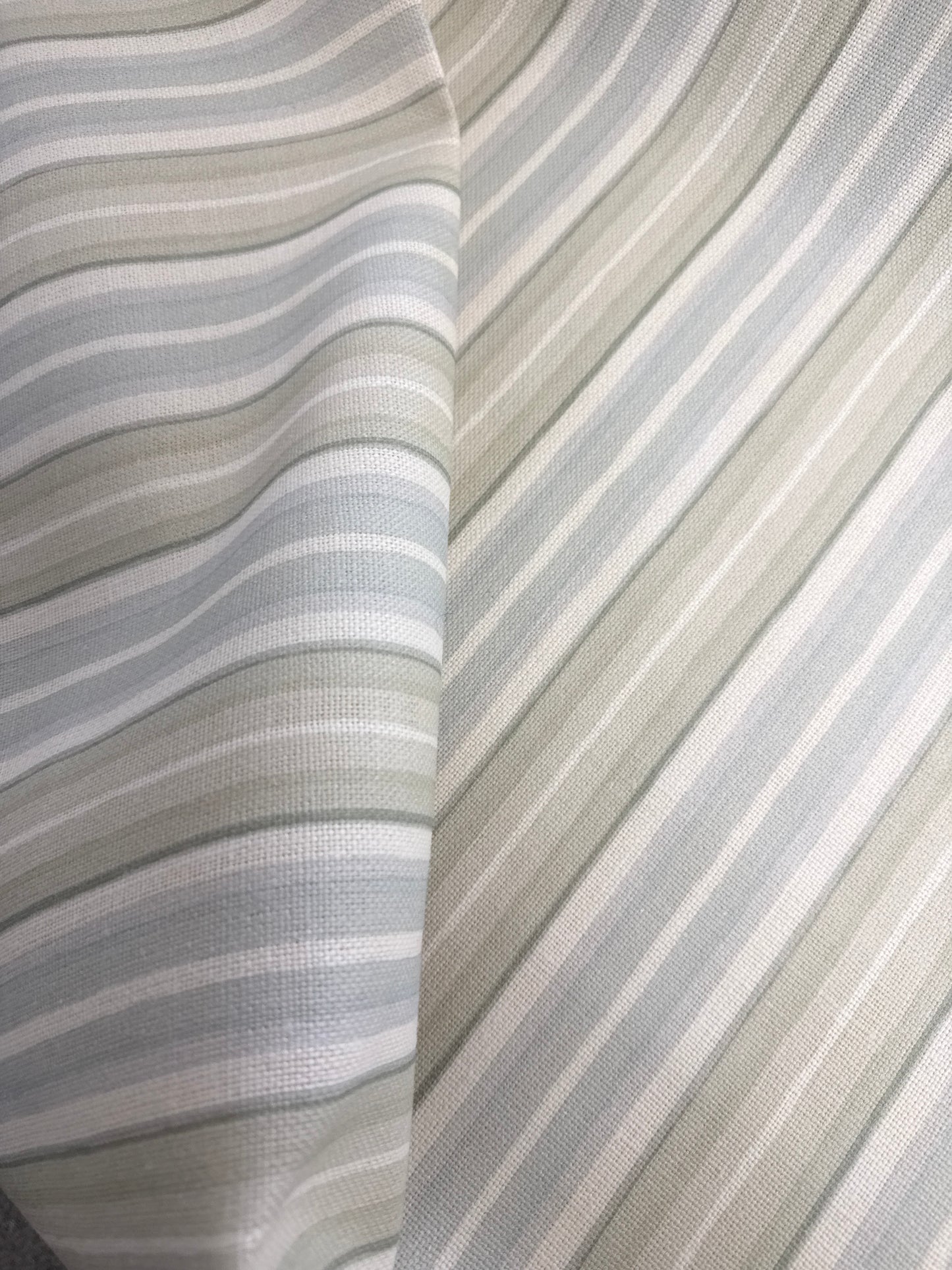 Blue and green stripe fabric, 2 yards