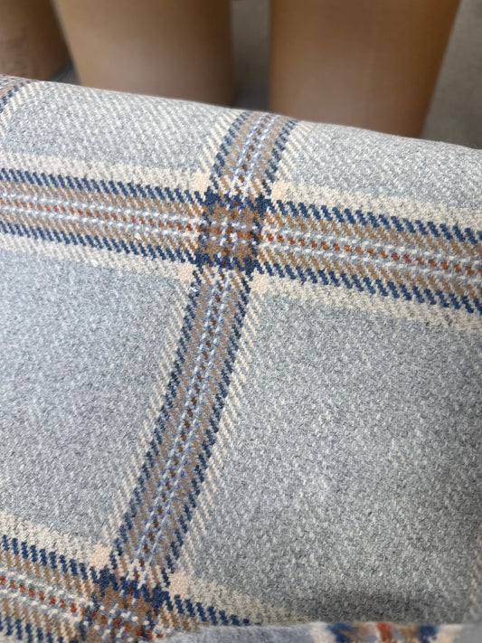 Blue wool plaid, 4.5 yards, $400 all