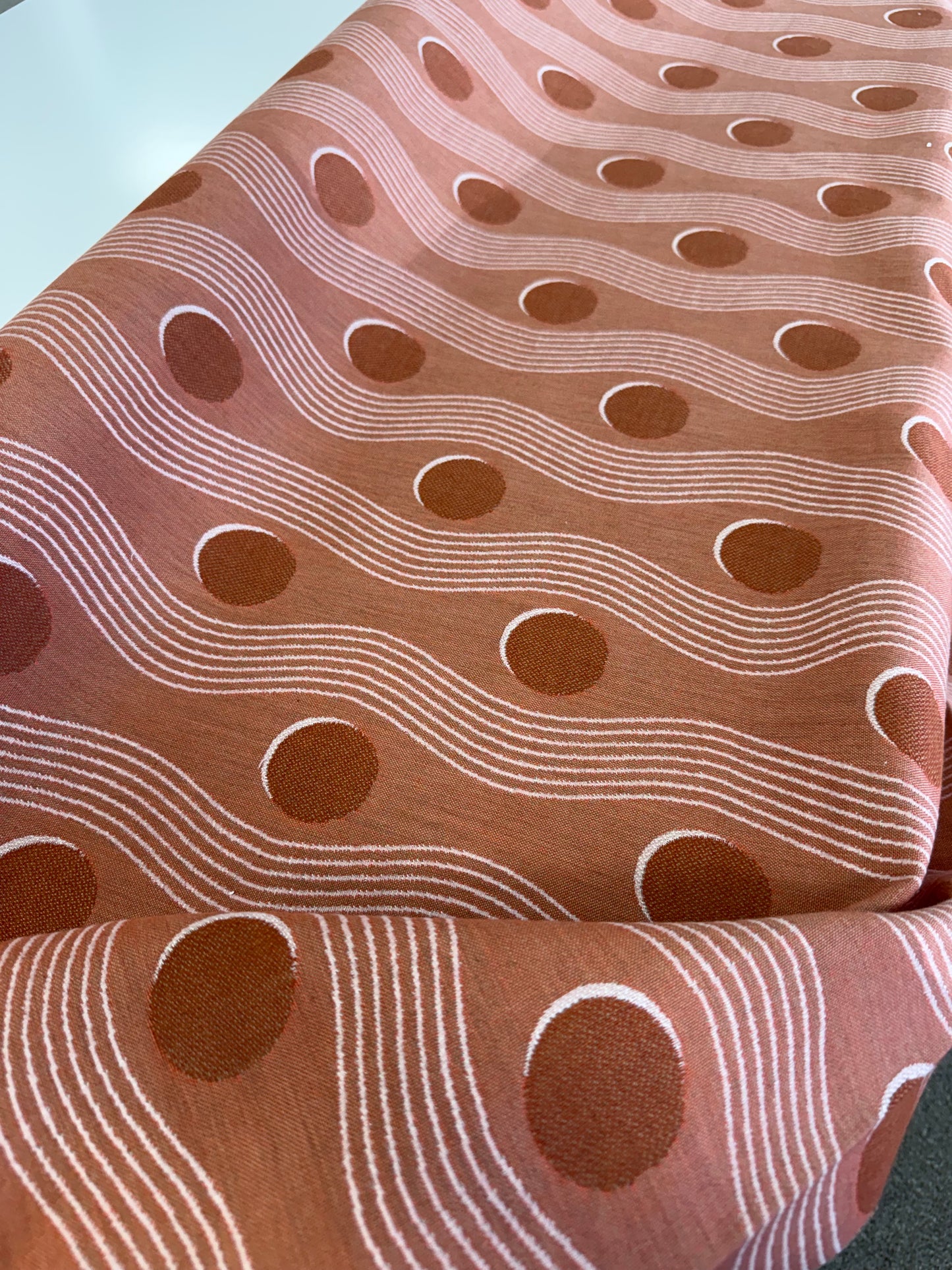 Sunbrella, indoor outdoor, Juggle Terracotta, 2 yards, $160