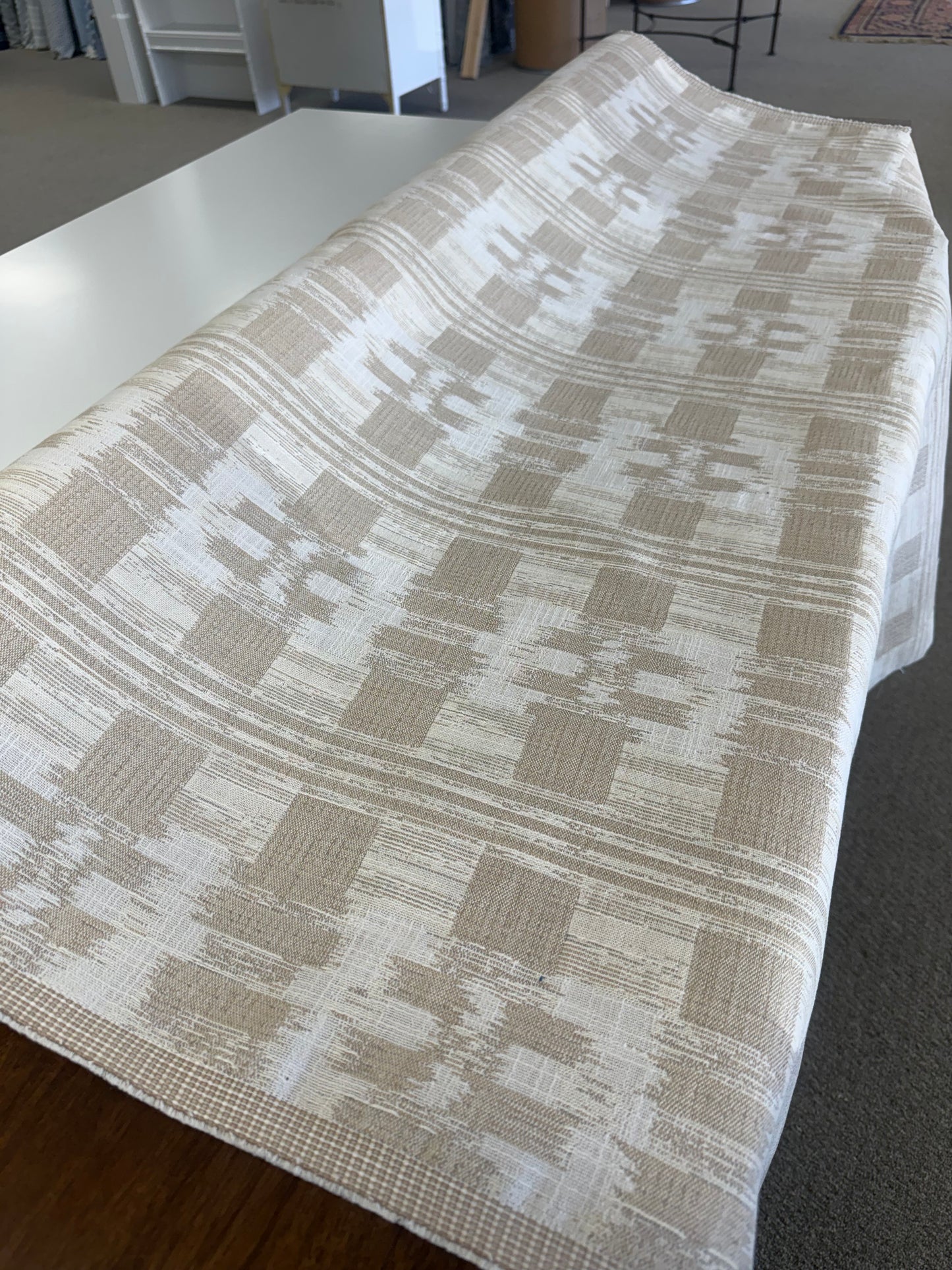 Sister Parish Mahola Performance Fabric, Beige 5.5 Yards