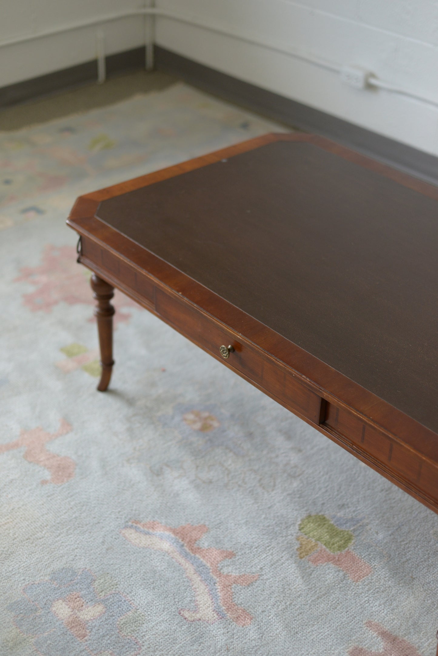 Antique Baker Leather top coffee table