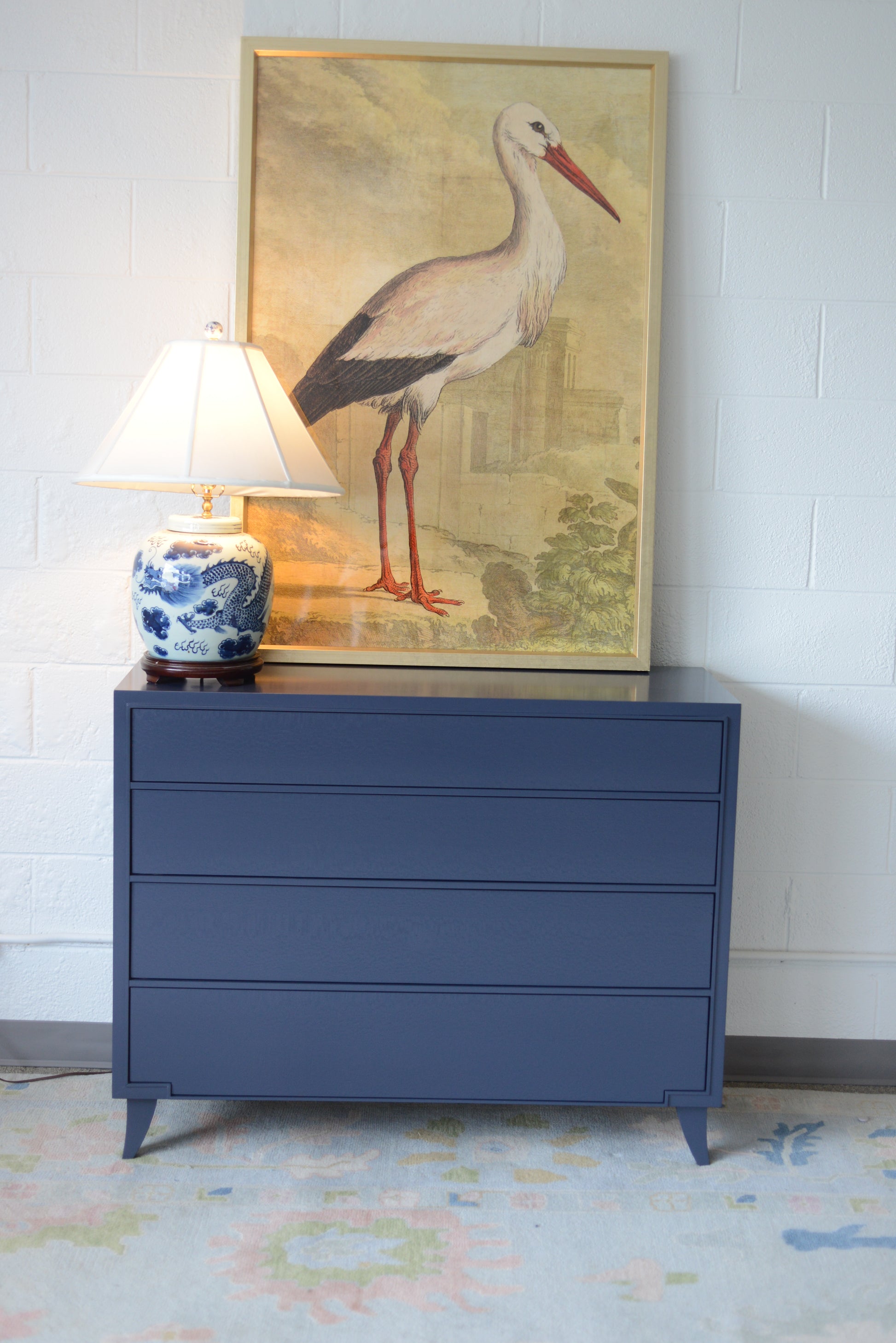navy blue and white dresser Furniture of America Algol Queen Bed in Navy