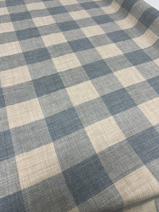 Blue plaid linen, 2.5 yards