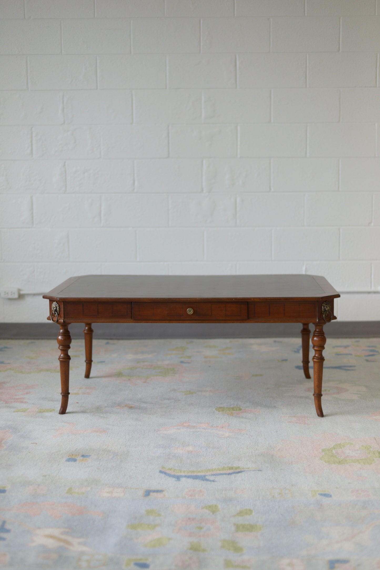 Antique Baker Leather top coffee table