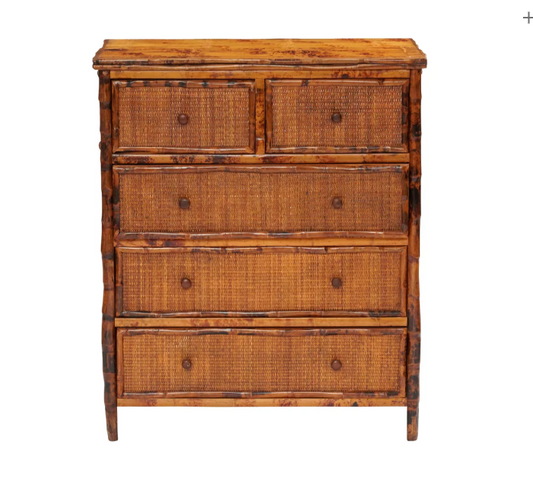 Burnt Tortoise bamboo Chest of Drawers