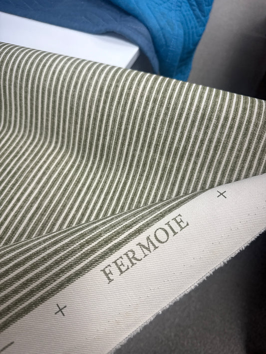 Fermoie, poulton stripe, green, 3.4 yards