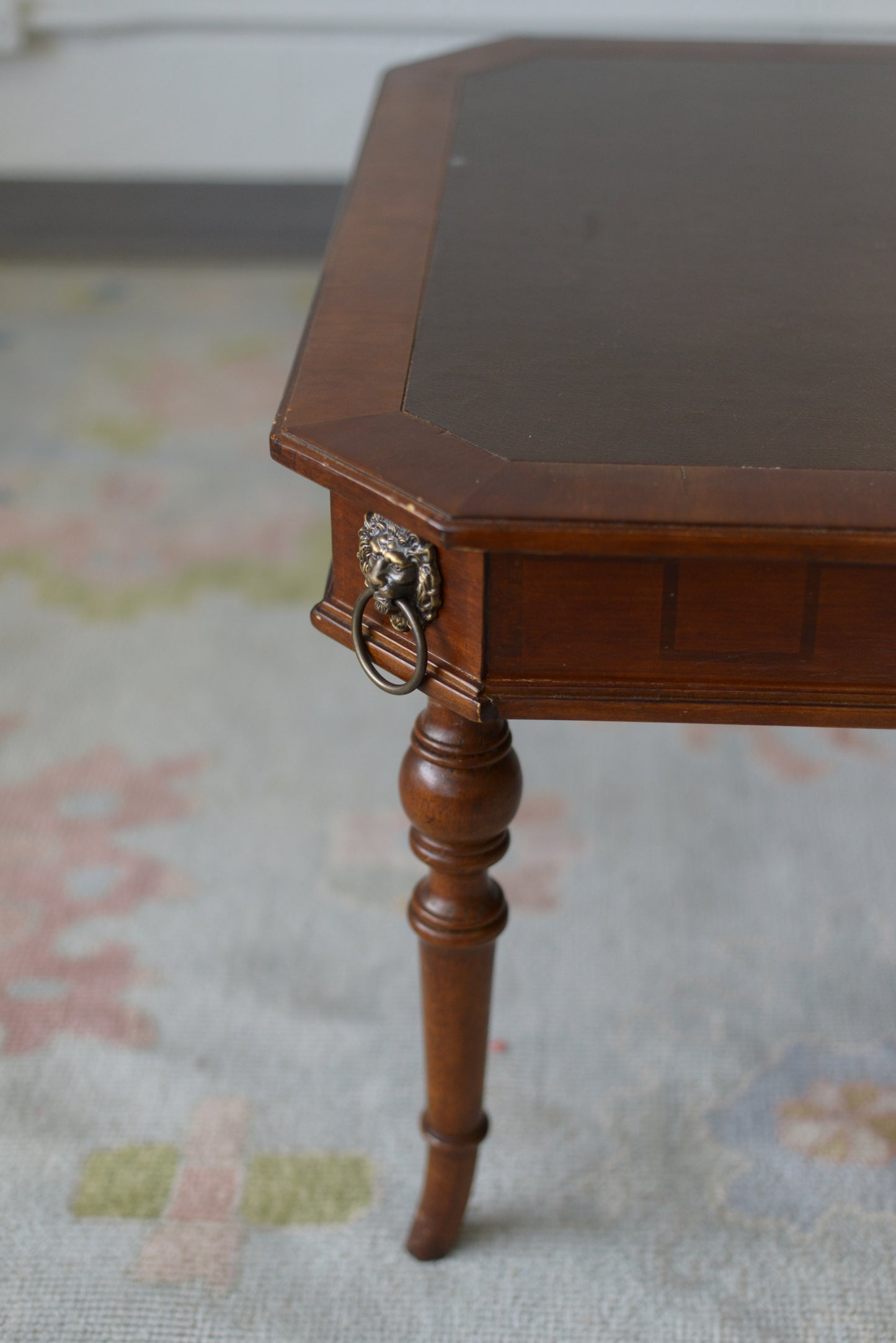 Antique Baker Leather top coffee table