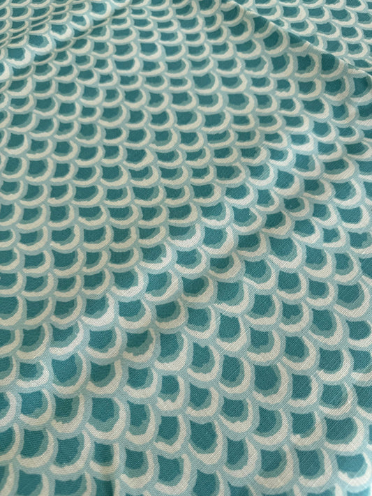 Brunschwig and Fils Pave 2 Print Aqua 1 Yard