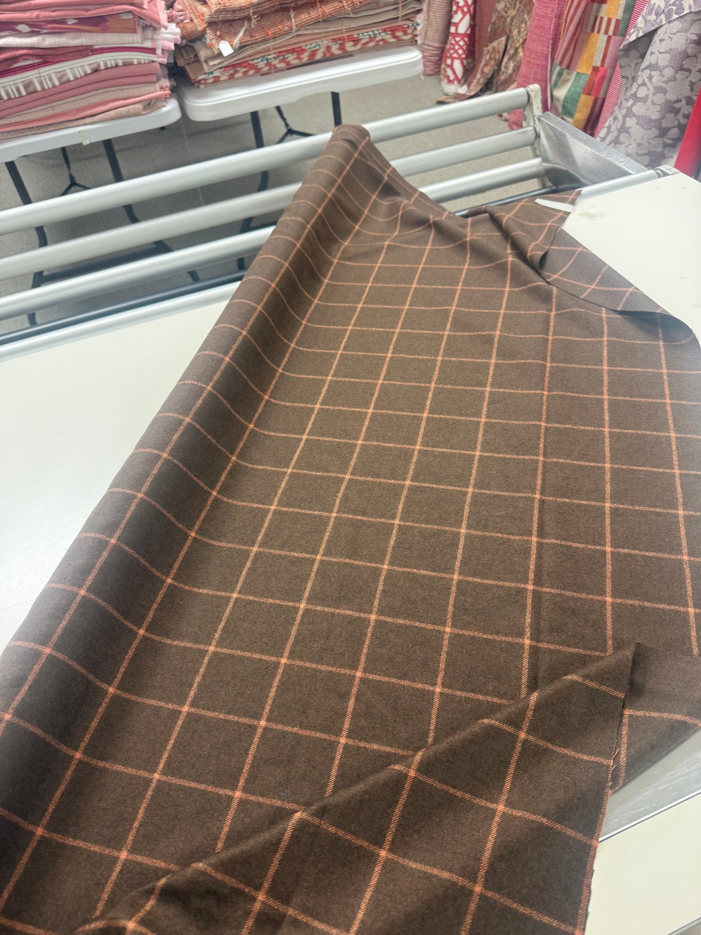 Holland and Sherry, SAVILE ROW CHECK, brown wool,  3 yards
