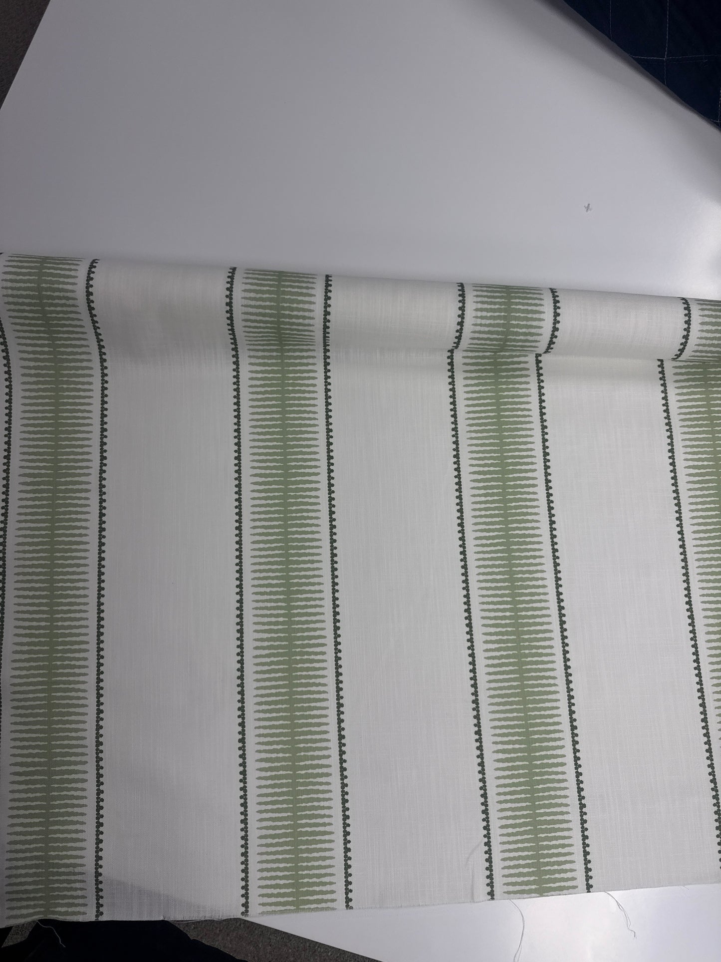 Kavet, green stripe, 1.25 yards