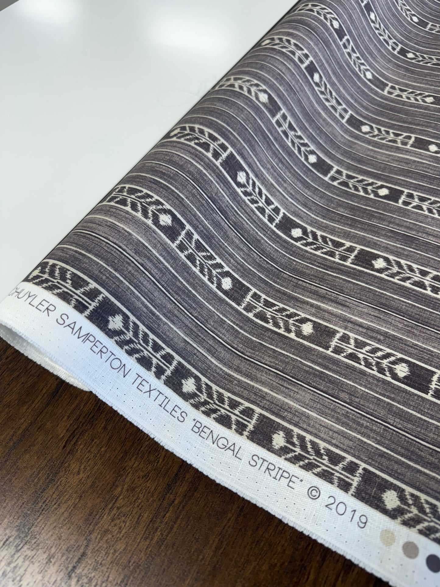 Schuyler Samperton, bengal stripe, brown, 3.5 yards