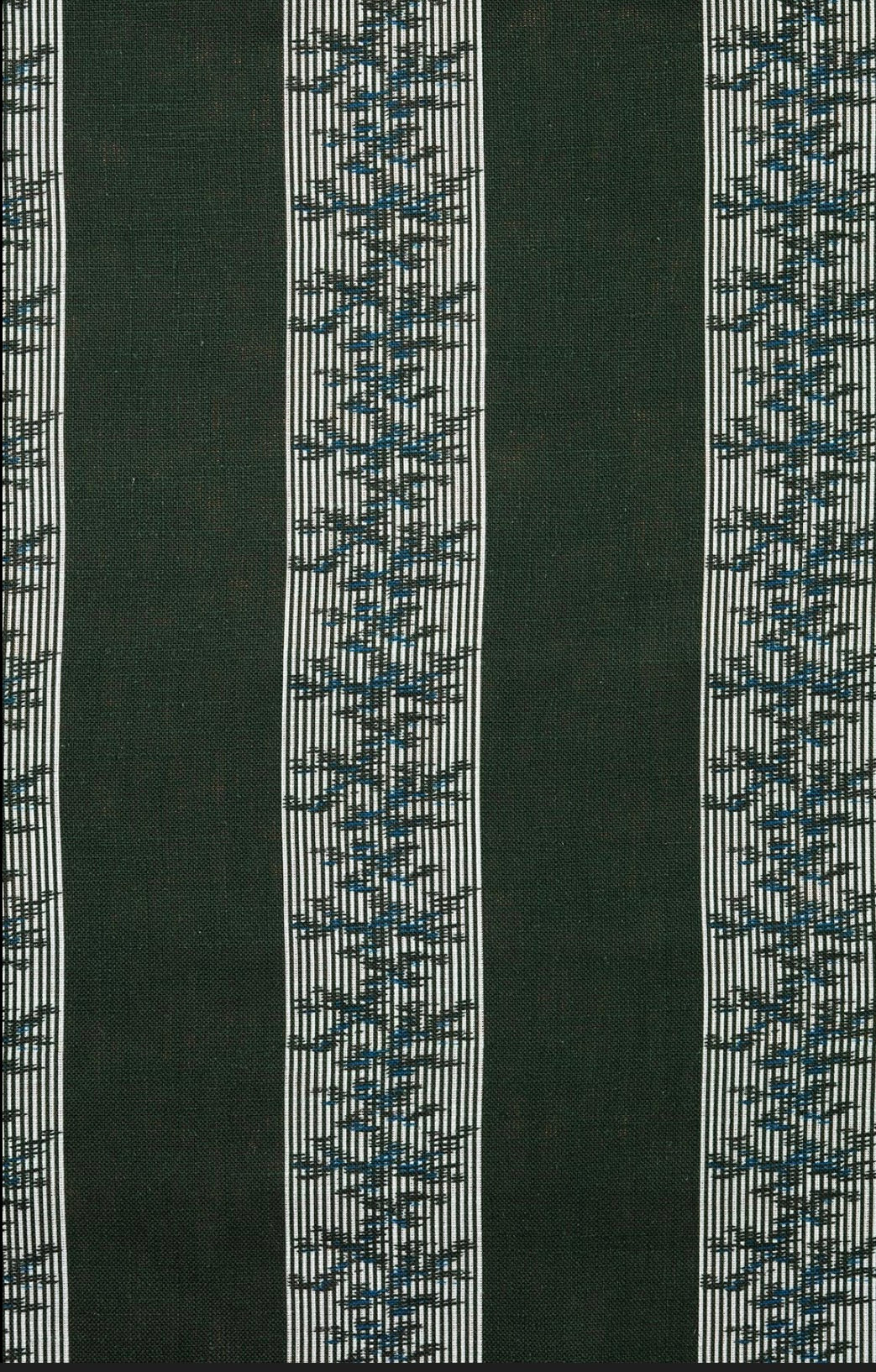 PIERRE SAUVAGE TEXTILES Rayure Ottoman Sur Lin - Vert Sapin, 1.5 yards