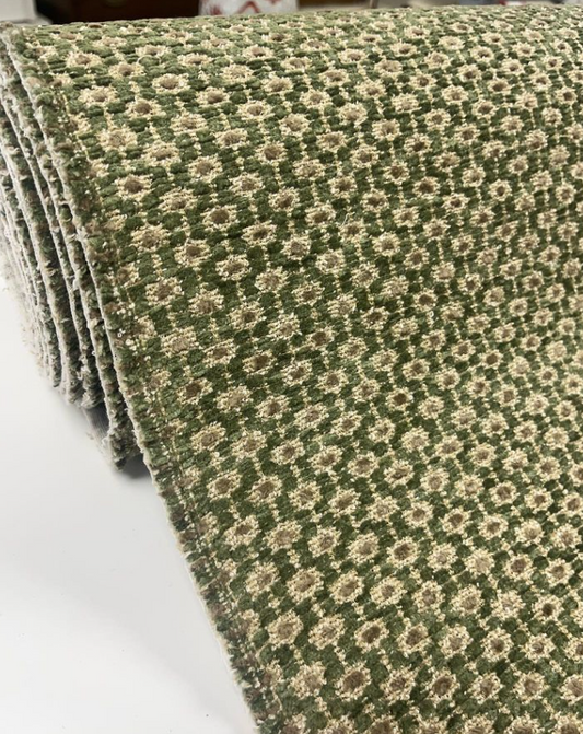 Green And Khaki Chenille Fabric